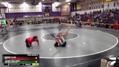 106 lbs Cons. Round 2 - Riddik Clar, CWC vs Asher Williams, WAR Wrestling Club