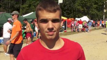 Kevin James of Cardinal Ohara makes a gun for the win at Great American XC Festival