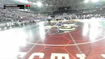 Girls 1B/2B/1A 135 Cons. Round 3 - Heather Wyborney, Wilbur-Creston (Girls) vs Addison Stigall, Newport (Girls)