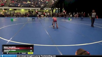 55 lbs Round 1 - Beau Valberg, Centennial Youth Wrestling vs Maddox Knish, Grizzlies