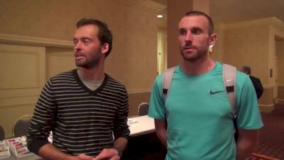 Alistair Cragg and Chris Solinsky after pacing Teg after 2013 Chicago Marathon