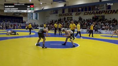 129 lbs Consi Of 16 #2 - Sam Moody, Riverton (UT) vs Caden Garriott, South Torrance