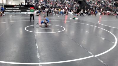 49 lbs Champ. Round 1 - Carson Peterson, Grandview Wolves Wrestling Clu vs Maverick Blair, Sherman Challengers