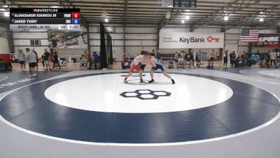 87 kg Cons. Sub-semis - Aliaksandr Kikiniou Jr, Poway High School Wrestling vs Jared Thiry, Jackrabbit Wrestling Club