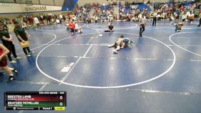 100 lbs Semifinal - Brexten Lamb, Cougars Wrestling Club vs Brayden McMillan, Team Prestige