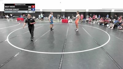 215 lbs Riley Hicks, Oklahoma Red vs Stryker Conley, California Gold