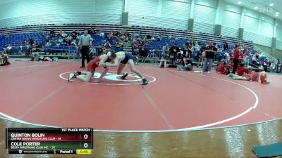 140 lbs Finals (2 Team) - Quinton Bolin, Center Grove Wrestling Club vs Cole Porter, Delta Wrestling Club Inc.