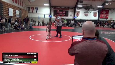 Bracket 12 lbs Quarterfinal - Axton Mathes, Lewis County Youth Wrestling vs Emmett Shipley, West Burlington/Notre Dame