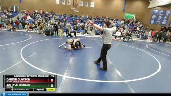 116 lbs Cons. Round 3 - Carter Clawson, Mount Ogden Junior High vs Justyce Spencer, Ravage