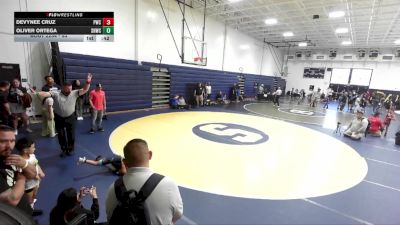 53 lbs Cons. Semi - Oliver Ortega, Socal Hammers Wrestling Club vs Devynee Cruz, Pounders Wrestling Club