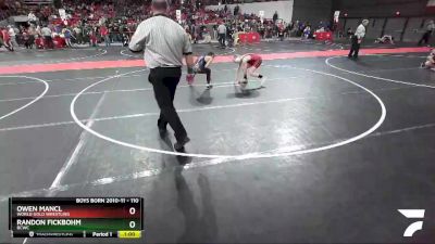 110 lbs Cons. Round 4 - Randon Fickbohm, BCWC vs Owen Mancl, World Gold Wrestling