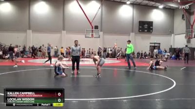 103 lbs Quarterfinal - Kallen Campbell, Cleburne County Youth Wrestlin vs Locklan Wisdom, Chelsea Swarm Wrestling