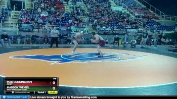 182 lbs 7th Place Match - Max Cunningham, Minot vs Maddox Weigel, West Fargo Sheyenne