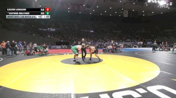 3A Boys 215 lbs 5th Place Match - Hayden Belcher, Rainier Boys vs Calvin Longoni, Vale Boys