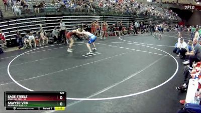 120 lbs Round 3 (6 Team) - Sage Steele, Iowa USA Red vs Sawyer Veik, Nebraska Blue