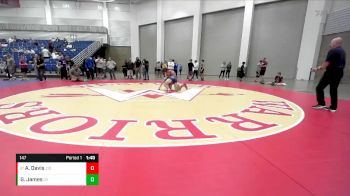 147 lbs Cons. Round 3 - Ayden Davis, Zionsville vs Gage James, Owen Valley