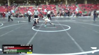 64 lbs Semifinal - Maddix Spencer, Keystone Kids Wrestling vs Lane Faunce, SlyFox