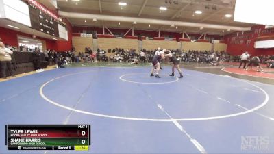 217 lbs Champ. Round 2 - Tyler Lewis, Hoopa Valley High School vs Shane Harris, Campolindo High School