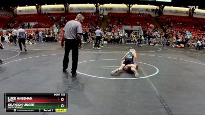 84 lbs Cons. Round 1 - Luke Hageman, CPWA vs Grayson Unger, Lake Catholic