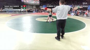 Girls 2A 100 lbs Cons. Semi - Emiko Kondo, Quincy (Girls) vs Najalia `Nala` Baublits, Eatonville (Girls)