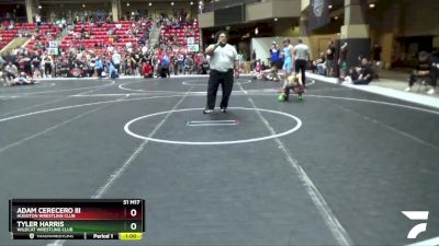 80 lbs Cons. Round 1 - Tyler Harris, Wildcat Wrestling Club vs Adam Cerecero Iii, Hugoton Wrestling Club