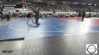 108 lbs Consi Of 32 #1 - Preston Hackler, Central Oklahoma Wrestling Club vs Colten Morris, Mustang Middle School