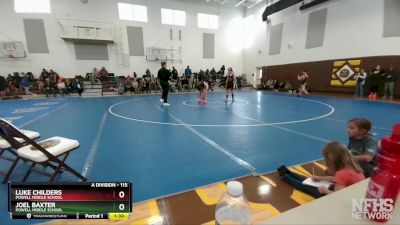 115 lbs Semifinal - Luke Childers, Powell Middle School vs Joel Baxter, Powell Middle School