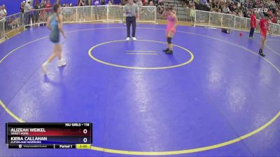 118 lbs Cons. Semi - Alizeah Weikel, Sweet Home vs Kiera Callahan, Cleveland Warriors