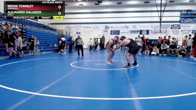 285 lbs 5th Place Match - Alejandro Gallegos, Inola vs Brohk Townley, Barnsdall