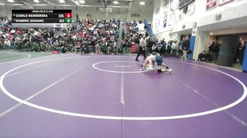 Boys 144 lbs Champ. Round 1 - Dominic Bozanic, Gilroy Boys vs Camilo Barberena, Carlmont&nbsp;Boys