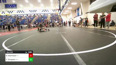 49 lbs Quarterfinal - Brooks Stanhope, Sallisaw Takedown Club vs Cooper Simpson, Salina Wrestling Club