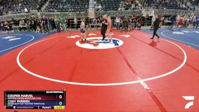 108 lbs Quarterfinal - Cooper Marvel, Eastside United Wrestling Club vs Cody Parrish, Moorcroft Mat Masters Wrestling Club