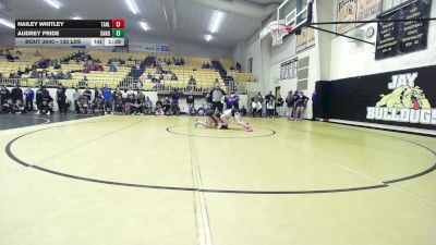 130 lbs Quarterfinal - Hailey Whitley, Tahlequah Girls HS vs Audrey Pride, Sand Springs Girls
