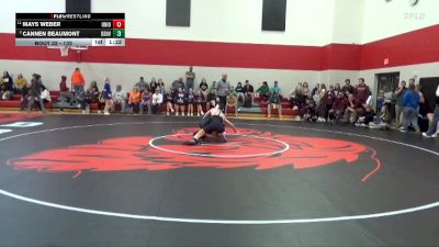 132 lbs Quarterfinal - Cannen Beaumont, Denver vs Mays Weber, Union, LaPorte City