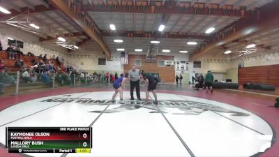 Girls 192 lbs 3rd Place Match - Mallory Bush, Lassen Girls vs Kaymonee Olson, Foothill Girls