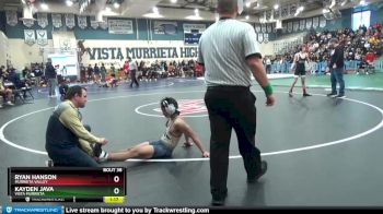 126 lbs Quarterfinal - Ryan Hanson, Murrieta Valley vs Kayden Java, Vista Murrieta