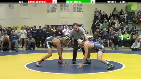 132 lbs semi-finals Zahid Valencia St John Bosco vs. Julian Flores San Marino