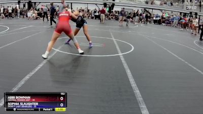 132 lbs Round 6 (8 Team) - Abbi Bowman, Central Pennies Grit vs Sophia Slaughter, 5forty Lady Brawlers