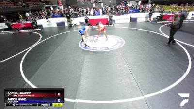 86 lbs 1st Place Match - Adrian Juarez, Scotsmen Wrestling Club vs Jakob Hand, California