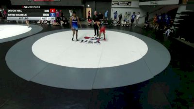 157 lbs Orion Hill, SAWA - Sacramento Area Wrestling Association vs David Daniels, SDIKWA - San Diego-Imperial Kids Wrestling Association