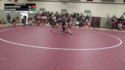 97 lbs 1st Place Match - Adalynn Whitman, Mount Vernon Girls vs Lily Schulte, West Delaware Girls