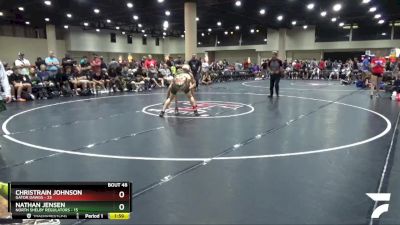 150 lbs Quarters & 3rd Wb (32 Team) - Nathan Jensen, North Shelby Regulators vs Christrain Johnson, Gator Dawgs