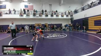 70 lbs 1st Place Match - Harper Tatom, Powell Middle School vs Mia Hanger, Riverton Middle School