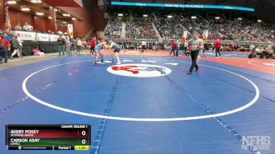 2A-165 lbs Champ. Round 1 - Carson Asay, Lovell vs Avery Posey, Wyoming Indian