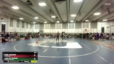 100 lbs Quarterfinal - Emie Higgins, Thornton vs Acelyn Duran, Pueblo Central