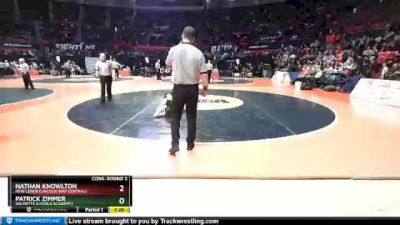 3A 126 lbs Cons. Round 2 - Nathan Knowlton, New Lenox (Lincoln-Way Central) vs Patrick Zimmer, Wilmette (Loyola Academy)