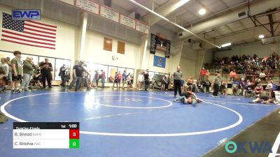 96 lbs Quarterfinal - Bentyn Snead, Barnsdall Youth Wrestling vs Carter Ritchie, Parsons Wrestling Club