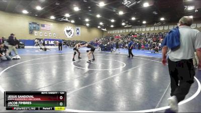 120 lbs Champ. Round 1 - Jacob Fimbres, Stockdale vs Jesus Sandoval, North Bakersfield High School