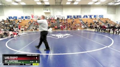 174 lbs Round 1 (16 Team) - Rey Martinez, College Of The Redwoods vs Luke Peasley, Skyline College