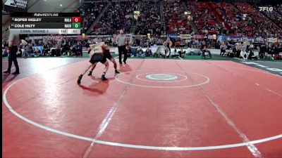 3A 150 lbs Cons. Round 3 - Cole Hilty, Nampa Christian vs Roper Higley, Malad